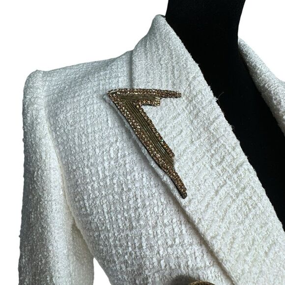 NWT Balmain Tweed & Gold Jacket - Picture 7 of 16